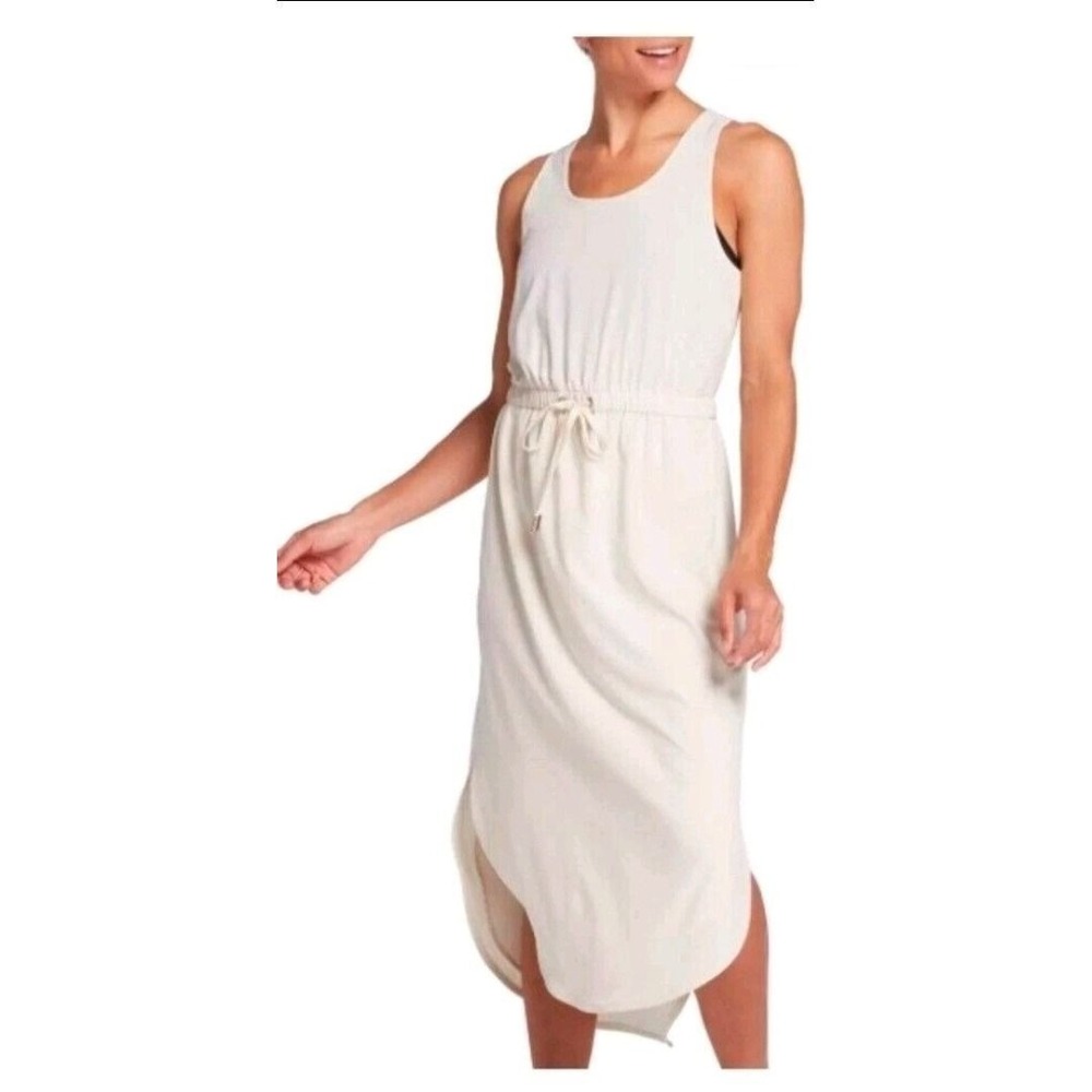 Calia by Carrie Underwood Cream Sleeveless Drawstring Waist Midi Medium
